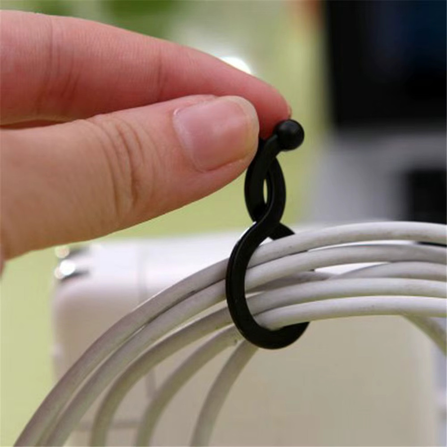 Kabel-Organizer Set mit Gewindekopf zur Befestigung von Kopfhörer- und Drahtkabeln in Schwarz - Bild 4