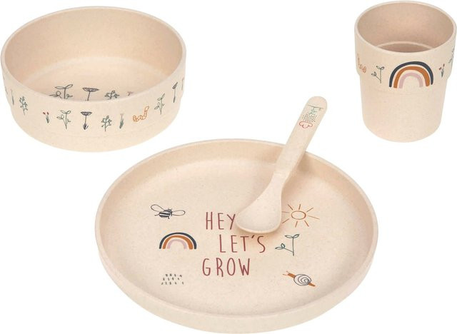 Lässig 4-tlg. Geschirrset aus Melamin in Beige für Kinder - Bild 1