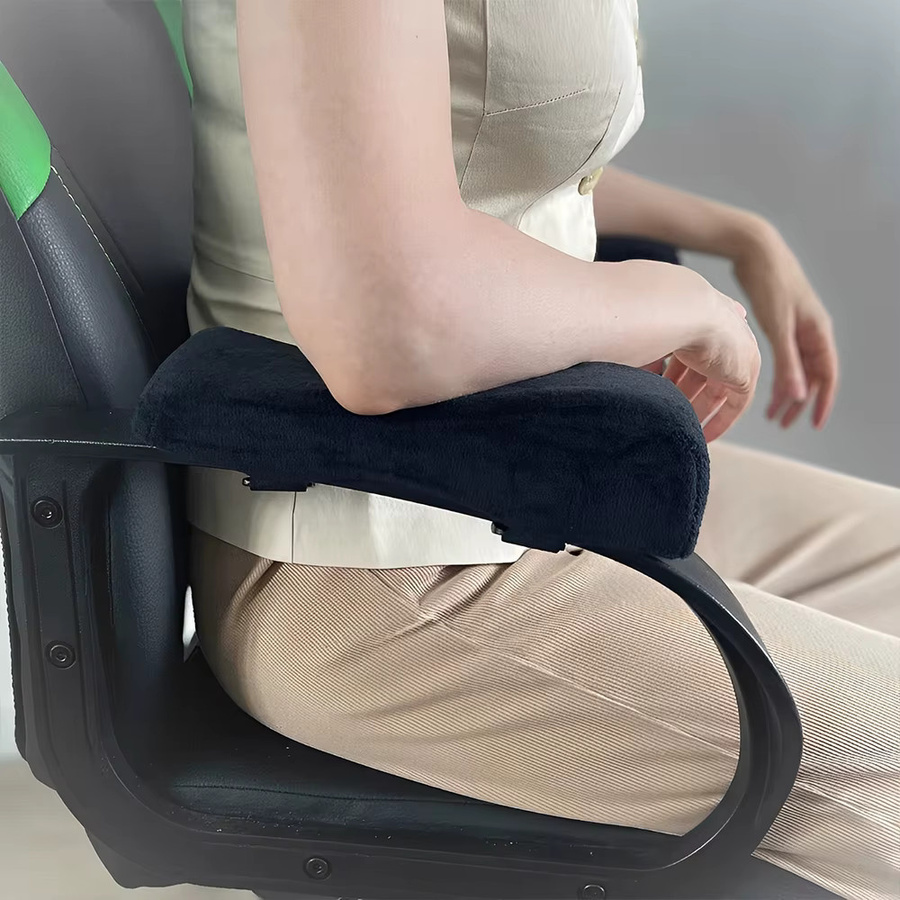 Willstar Armlehnenpolster für Bürostühle aus Memory-Schaum, ergonomische Ellenbogenkissen in Schwarz, 2er-Set - Bild 2