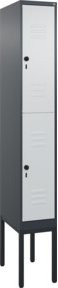 C+P Doppelstock-Spind Classic PLUS mit 1 Abteil, Gestell, Lichtgrau, H x B x T: 212 x 30 x 50 cm - Bild 1