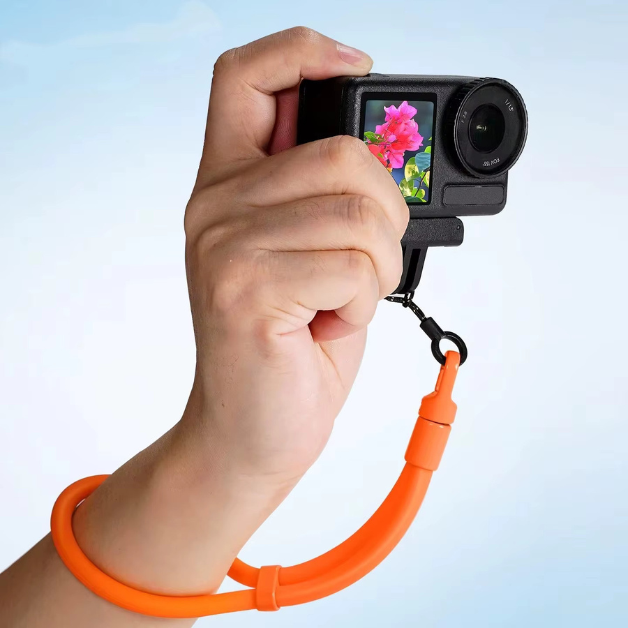 Quick Release Kamera Handgelenk- und Schultergurt in Orange für GoPro, DJI Osmo 360 und Insta360 X5 sowie Smartphones als Anti-Verlust-Seil - Bild 2