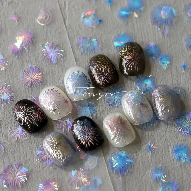 NAILFYOU Nagelkunst-Aufkleber, Glänzend, Laserblau, Lila - Bild 1