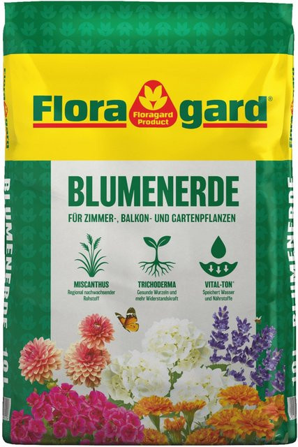 Floragard Blumenerde für Zimmerpflanzen und Ziergarten, 10 l - Bild 1