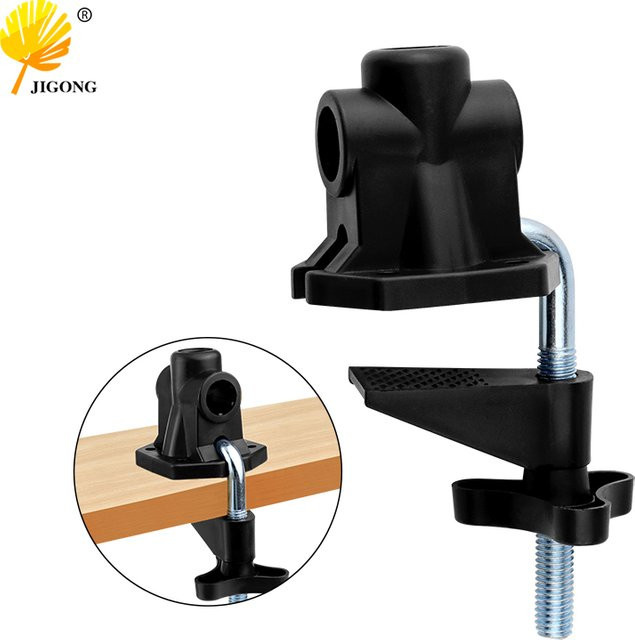 JIGONG Cantilever-Halterungsklemme aus Metall in Schwarz, rutschfeste Universal-Halterung im 7-Form-Design für Mikrofone, Schreibtischlampen und Mikrofonständer - Bild 1