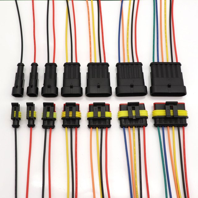 ELECAPITAL Wasserdichter Auto-Steckverbinder Set mit männlichen und weiblichen elektrischen Steckern in Schwarz - Bild 1