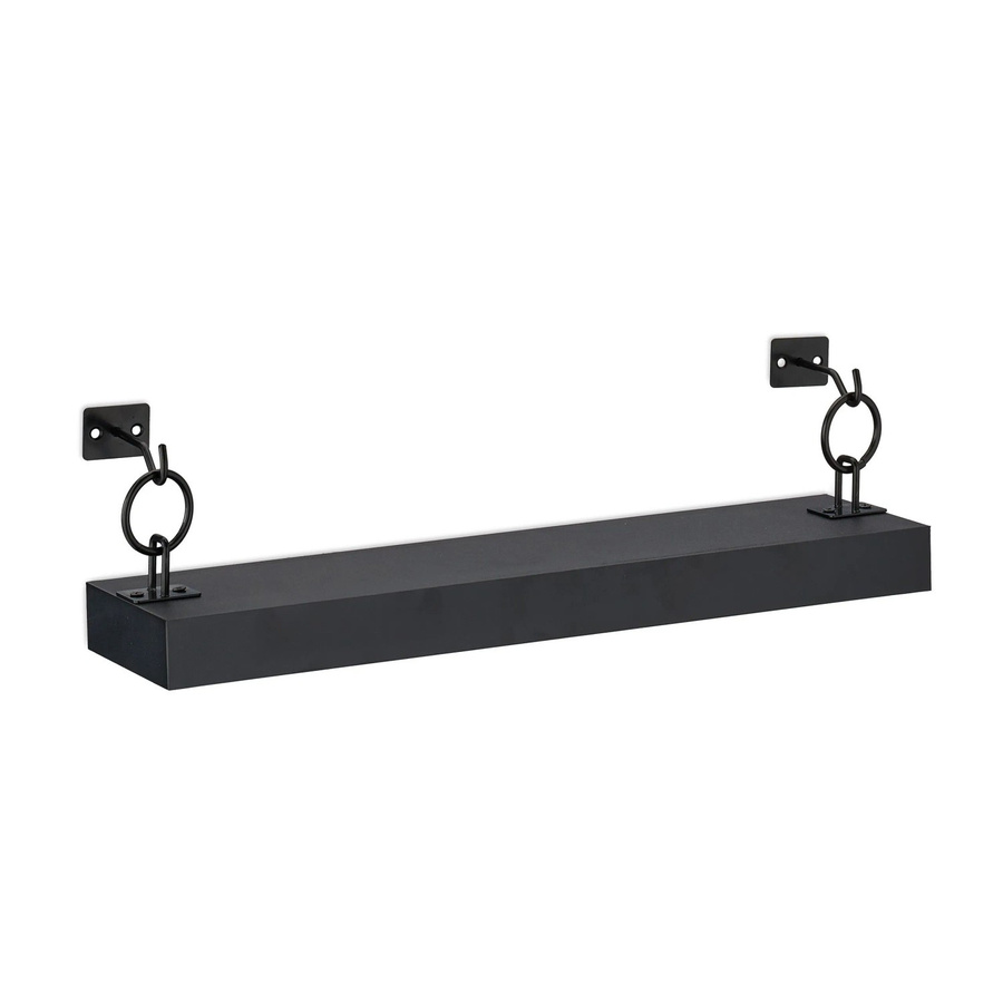 Relaxdays Wandregal 2er Set aus MDF und Eisen in Schwarz Matt, B/T/H: 48 x 13 x 12 cm - Bild 2