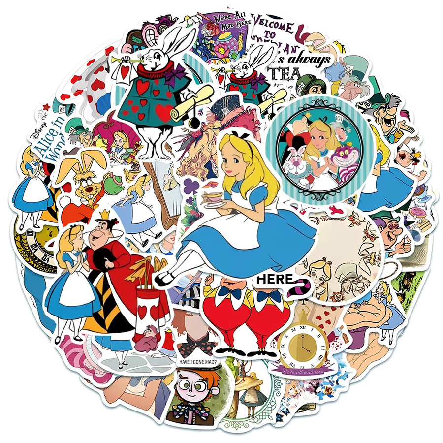 Disney Alice im Wunderland Aufkleber, Cartoon-Sticker, multicolor - Bild 2