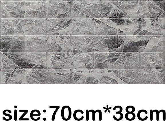 Selbstklebende 3D Tapete in Grau mit Fliesenoptik, wasserdicht und feuchtigkeitsbeständig, B: 70 cm, H: 38 cm - Bild 1