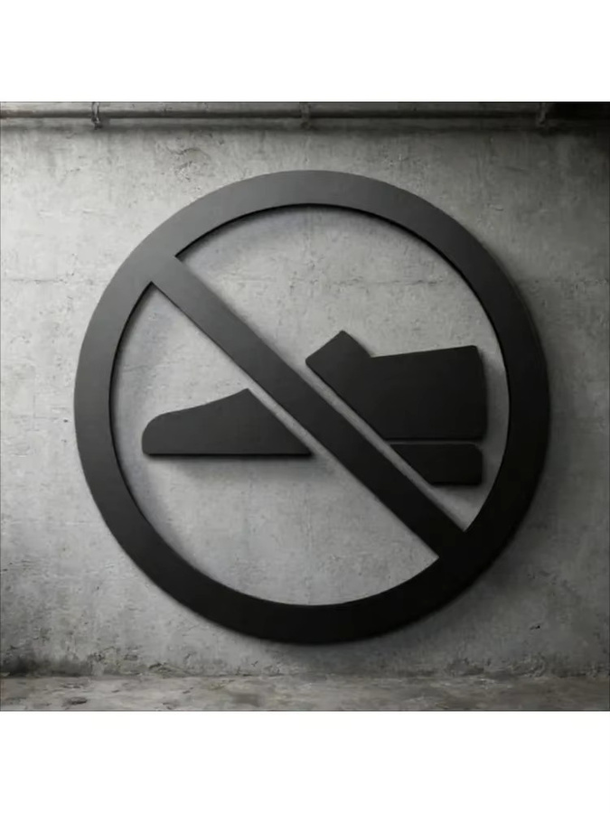 CIFBUY 3D Acryl-Schild Keine Schuhe in Schwarz, Selbstklebende Wanddekoration für Türen und Wände - Bild 4