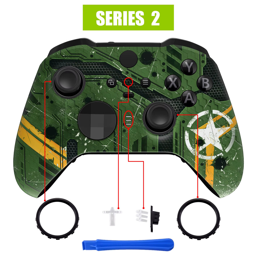 eXtremeRate Soft Touch Gemusterte Frontplatte und Frontgehäuse Shell Ersatzset für Xbox One Elite Series 2 Controller in Schwarz und Weiß - Bild 2