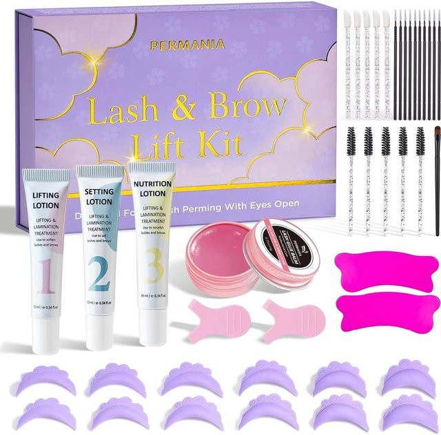 PERMANIA Wimpernlift- und Augenbrauen-Laminier-Set, Unisex - Bild 1