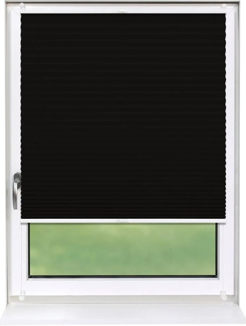 Deco-Raum Plissee Basic Klemmfix ohne Bohren, Schwarz, Blickdicht, B: 50 cm, H: 150 cm - Bild 1