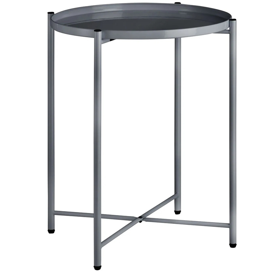 tectake Beistelltisch Chester aus Stahl in Dunkelgrau mit abnehmbarer Ablage, B/T/H: 45,5 x 45,5 x 53 cm - Bild 2