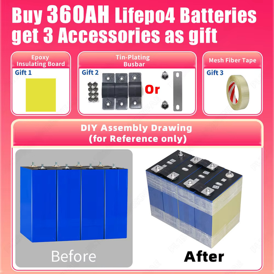 PWOD LiFePO4 Lithium-Eisenphosphat-Zelle Grade A 3.2V 360Ah für Solarbatteriepacks und Heimenergiespeicher - Bild 3