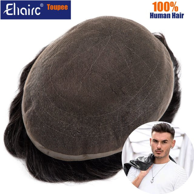 EHairc Herren Haarprothese, 100 % Echthaar, 15,2 cm - Bild 1