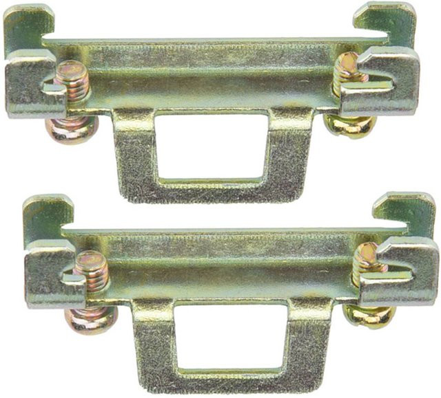 10 Stück Festklemme Befestigungsclip für 35mm DIN-Schiene Metallmodell 11 in Beige und Silber - Bild 1