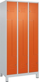 C+P Z-Spind Classic PLUS mit 6 Fächern, grau/orange, mit Zylinderschloss und Füßen, H x B x T: 195 x 90 x 50 cm - Bild 1