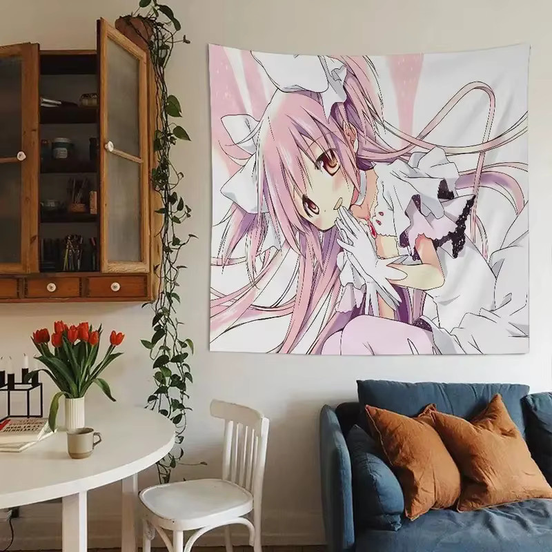 VIKAMA Madoka Magica Wandteppich mit Kaname Madoka & Homura Akemi Anime-Druck, Mehrfarbig, Breite: 60 cm, Höhe: 40 cm - Bild 3