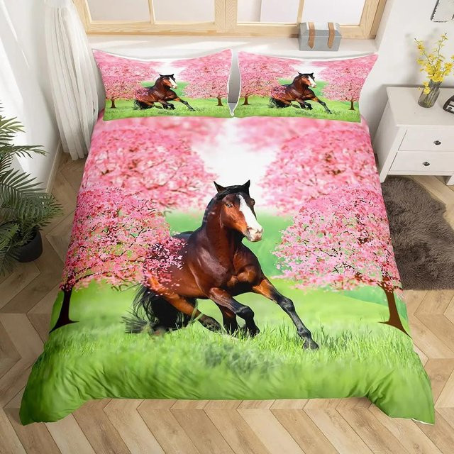 Your Warm Home 3D Bettwäsche Set Rennendes Pferd mit Kissenbezügen, Mehrfarbig, B/H: 135 x 200 cm - Bild 1