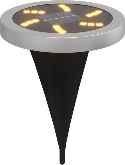vidaXL Solar-Bodenleuchten mit Erdspieß, 12 Stück, Schwarz, Warmweiß, LED, IP65 wasserdicht - Bild 1