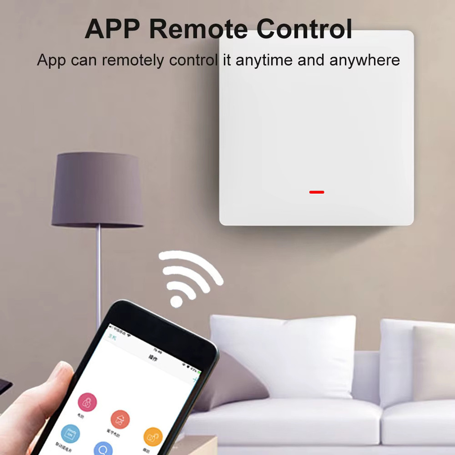 Tuya Smart Wandlichtschalter in Weiß mit Drucktastensteuerung, WLAN-App-Fernbedienung und Sprachsteuerung für Alexa, Google Assistant und Yandex Alice, mit oder ohne Neutralleiter - Bild 3