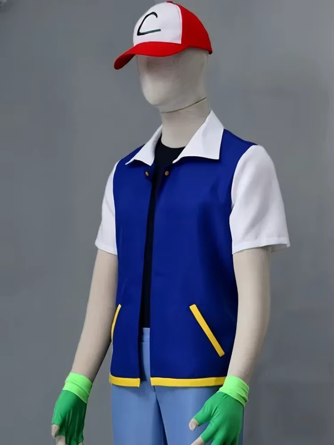 Bandai Pokémon Ash Ketchum Cosplay Kostüm, Blau, Set / Bundle - Bild 4