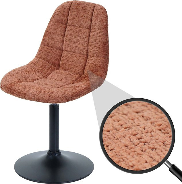 MCW Esszimmerstuhl A60 Drehstuhl mit Chenille-Stoff in Terrakotta und Stahlgestell - Bild 1