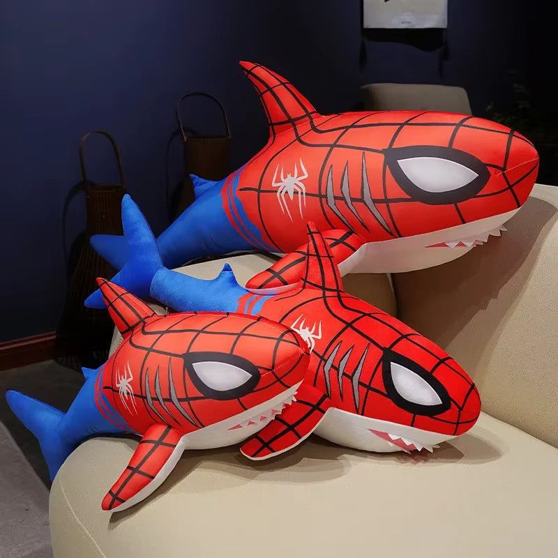 Potdemiel Spider Man Hai Kissen Kreatives Design Waschbares Gefülltes Rückenkissen für deine Wohnkultur - Bild 4
