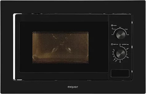 Exquisit EMW10-020 Einbau-Mikrowelle Solo in Schwarz mit Timer und Innenbeleuchtung, B/T/H: 59,5 x 36,6 x 36,6 cm - Bild 1