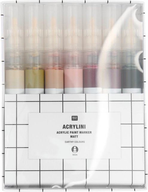 Rico Design Acrylini Marker Set Earthy Colours in Multicolour mit permanenten Tinte für Erwachsene - Bild 1
