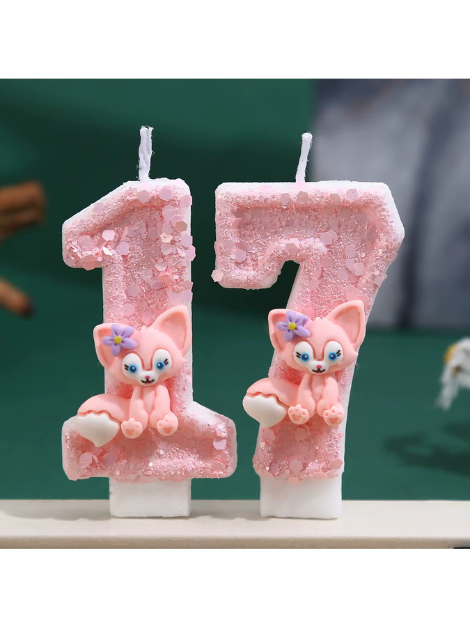 MINISO Cartoon Prinzessin Kerze in Rosa für Geburtstag und Jahrestag - Bild 3