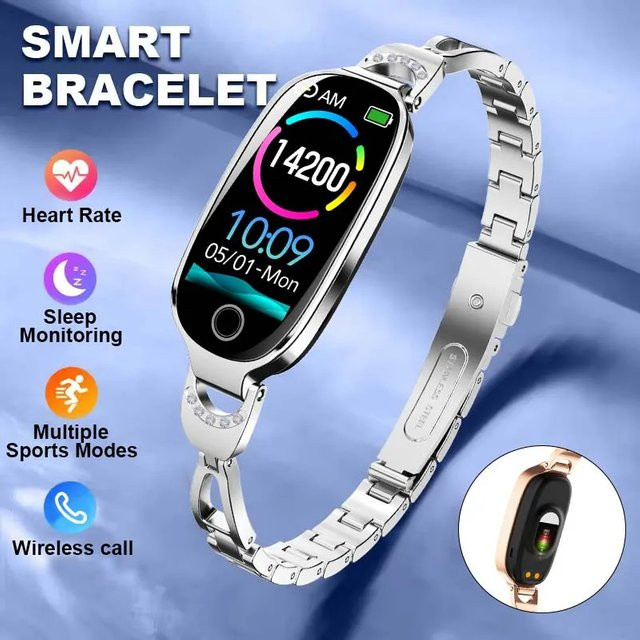 CHAONB Smartwatch, Edelstahl, Schwarz, Damen, Wasserdicht - Bild 1