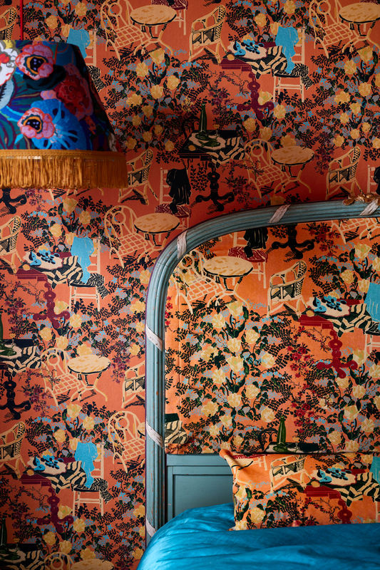 Mindthegap Tapete La Brasseria in Orange und Multicolour, Vlies-Tapete im Boho-Stil - Bild 2