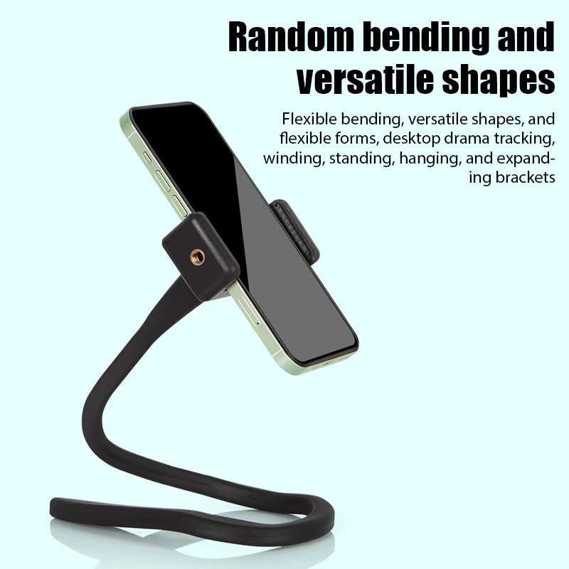 YTYIN Universal Lazy Bracket Handyhalter Schwanenhals Ständer mit Clip-Halterung für iPhone, Xiaomi und Samsung in Schwarz - Bild 3