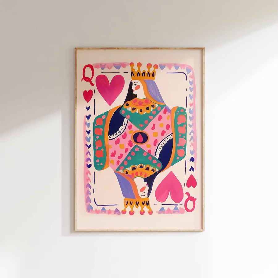 Wandkunstdruck Königin der Herzen von SHENCHEN als bunter digitaler Download im maximalistischen Stil mit abstrakter Herz-Illustration - Bild 2