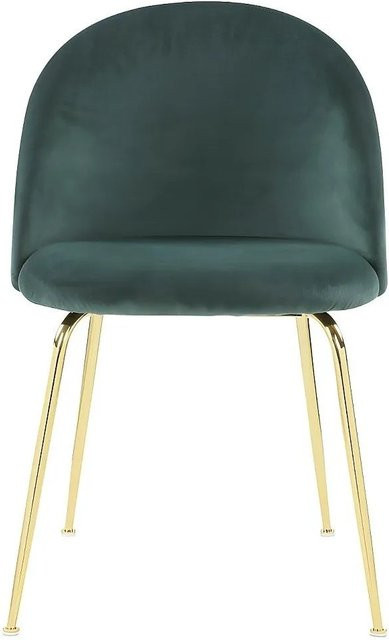 Vente-unique Stuhl Melbourne aus Samt in Piniengrün mit goldenen Metallbeinen, Breite: 50 cm, Tiefe: 50 cm, Höhe: 50 cm - Bild 1