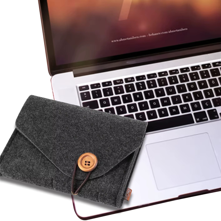 JBAILI Tragbare Filz-Aufbewahrungstasche für Netzteile und elektronisches Zubehör, USB-C Organizer, Schwarz/Grau - Bild 6