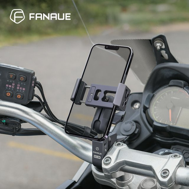 FANAUE Fahrrad-Handyhalter aus Aluminium in Schwarz mit 25 mm Kugel und 360 Grad Rotation, kompatibel mit RAM-Halterungen für Fahrrad, Motorrad und ATV/UTV - Bild 1