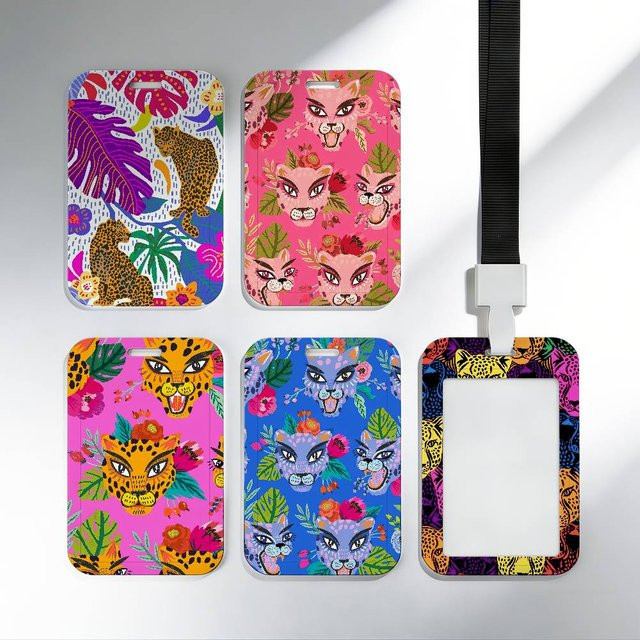 Beasts Tropical Leopard ID Name Badge Holder Ausweishülle aus Kunststoff in Multicolour - Bild 1