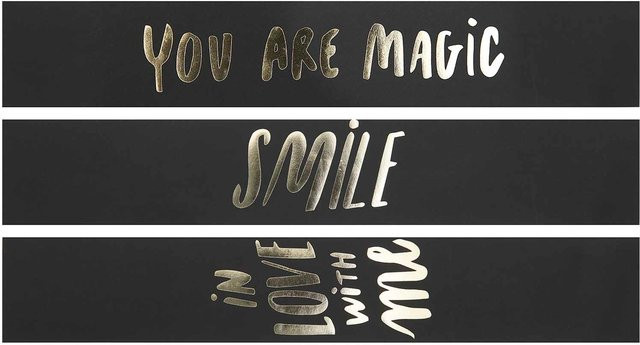 Rico Design Paper Poetry Papierstreifen Smile schwarz, 3 Stück, B: 7 cm, L: 42 cm - Bild 1