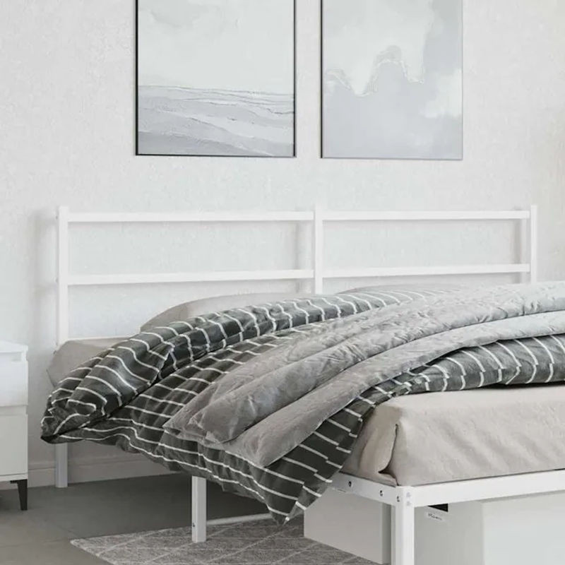 Vidaxl Metall-Kopfteil in Weiß im klassischen und minimalistischen Design, Breite: 180 cm - Bild 1