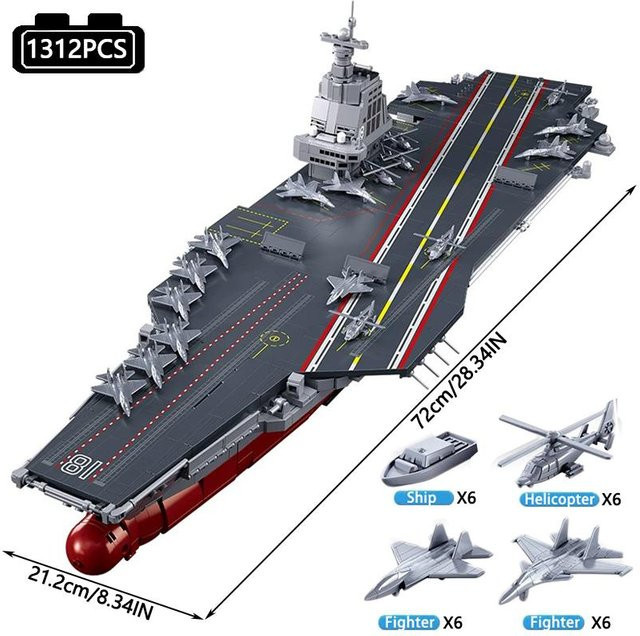 Militärisches Fujian Trägerschiff, Bausteine, Marine Schlachtschiff, ab 14 Jahren - Bild 1