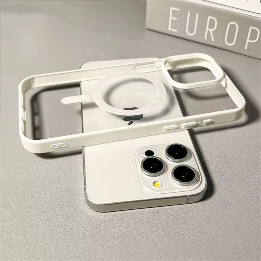 Stoßfeste MagSafe Wireless Charging Hülle für iPhone 11 bis 17 Pro Max in Weiß - Bild 1