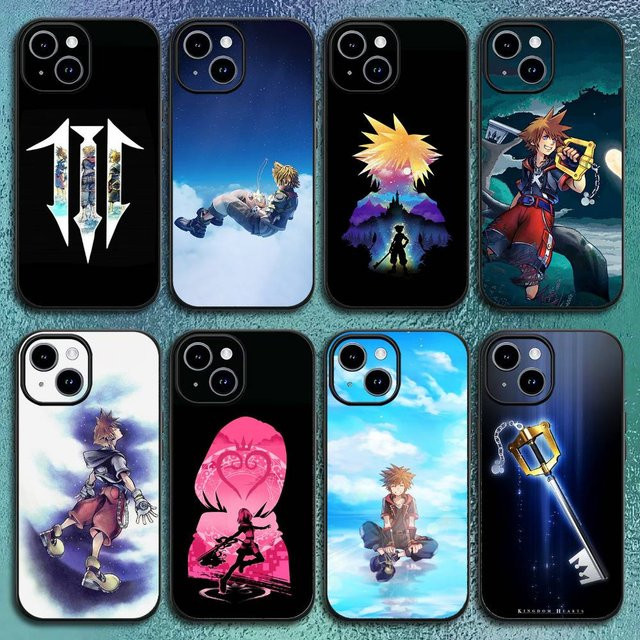 Kingdom Hearts Softshell Handyhülle für iPhone 12 bis 16 Pro Max Plus in Schwarz - Bild 1