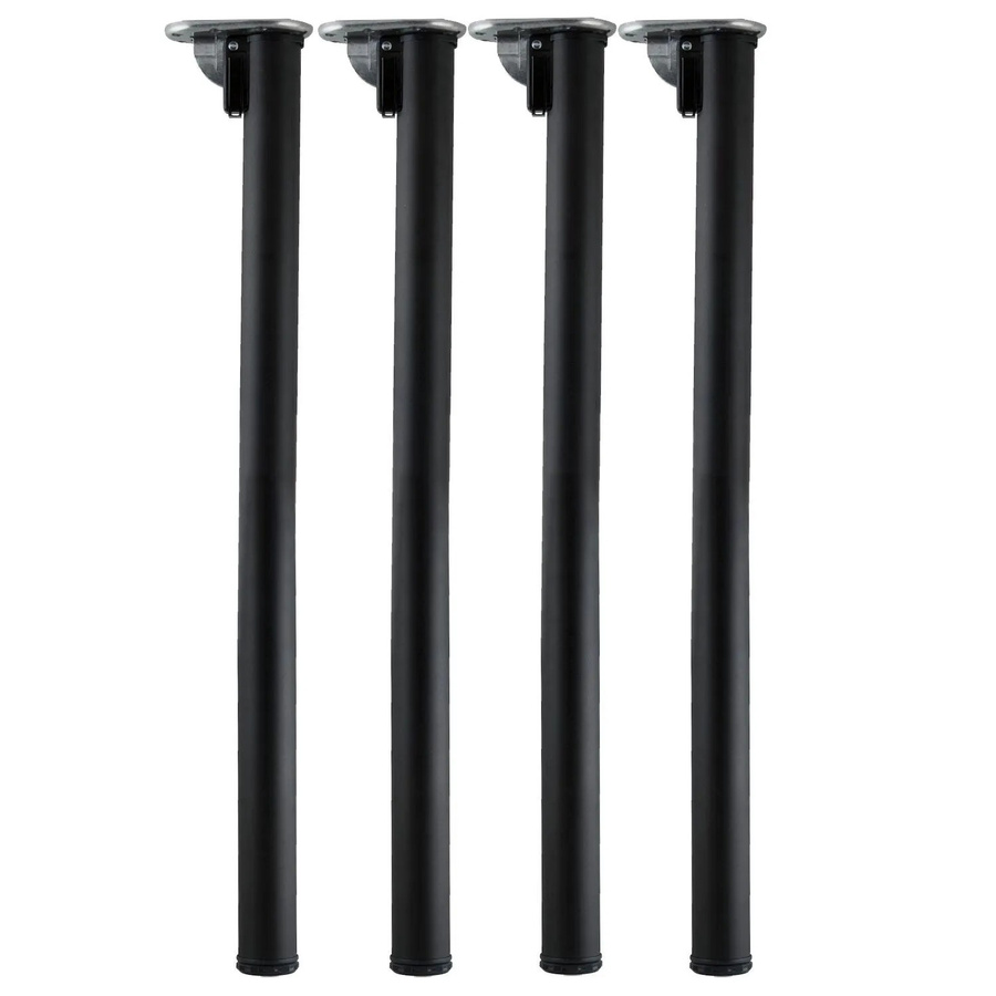 vasalat Set Camar Tischbeine klappbar und höhenverstellbar aus Stahl in Schwarz Matt, 4 Stück, Höhe: 70,5 - 73,5 cm - Bild 2