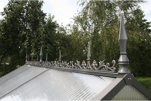 KGT Firstverzierung für Gewächshäuser aus Aluminium in Weiss, B/H: 10 x 30 cm - Bild 1