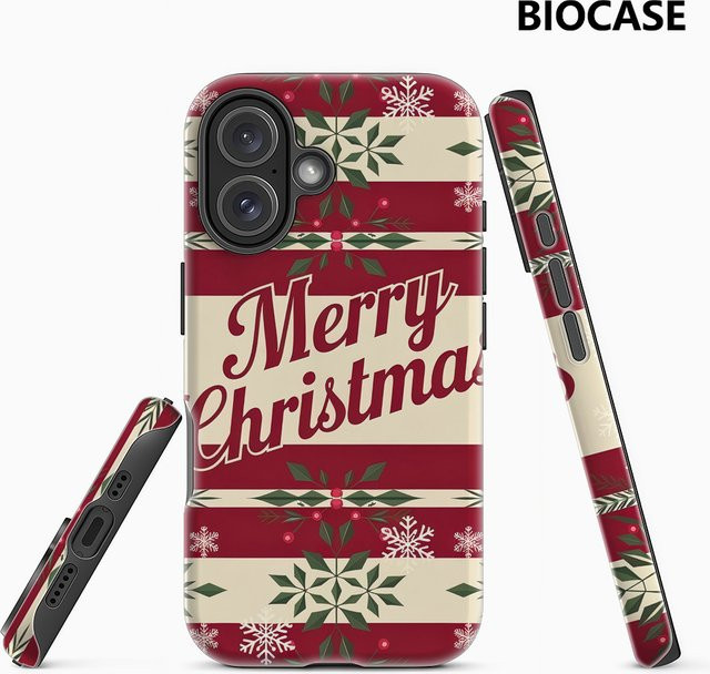Weihnachtsgrußkarte Handyhülle für Apple iPhone 17 16 15 14 13 12 11 Pro Max Plus mit doppelschichtiger Rückseite in Multicolour - Bild 1