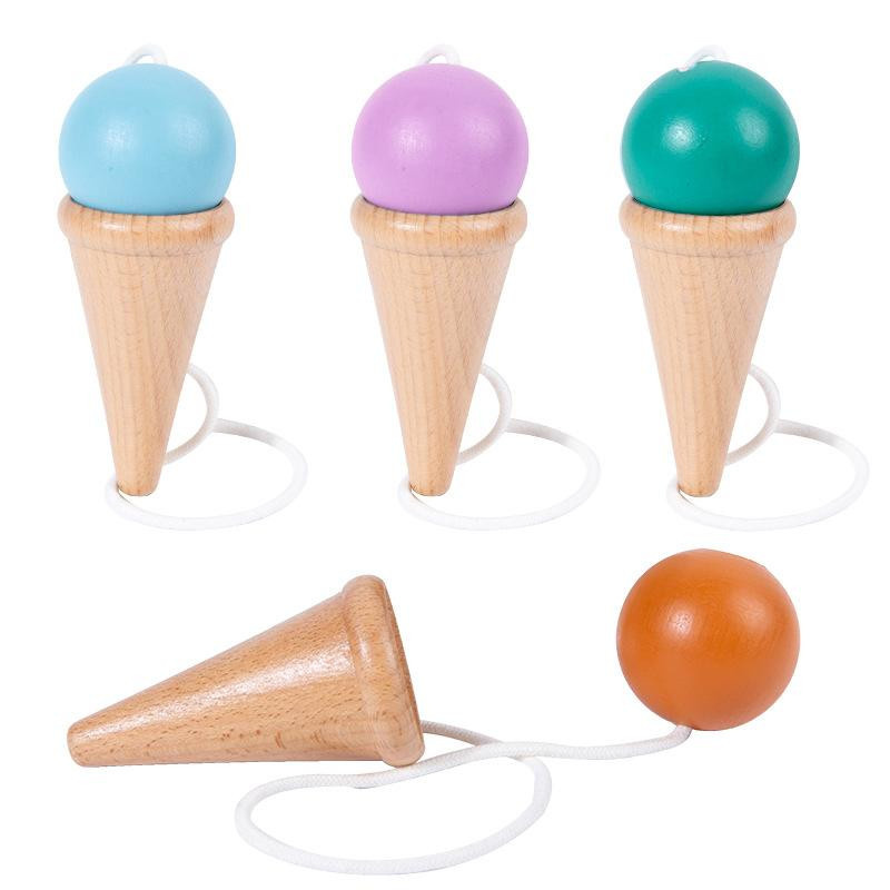 Kidsly Holzwurf- und Fangballspiel, Geschicklichkeitsbecher, Grün, ab 3 Jahre - Bild 2