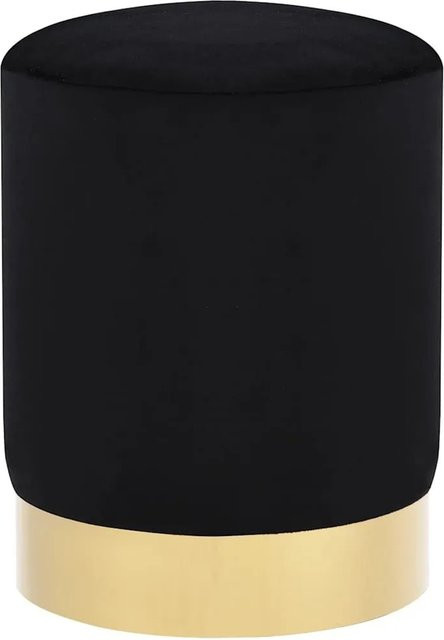 vidaXL Hocker aus Samt in Schwarz und Gold, B/T/H: 28 x 36 x 28 cm - Bild 1