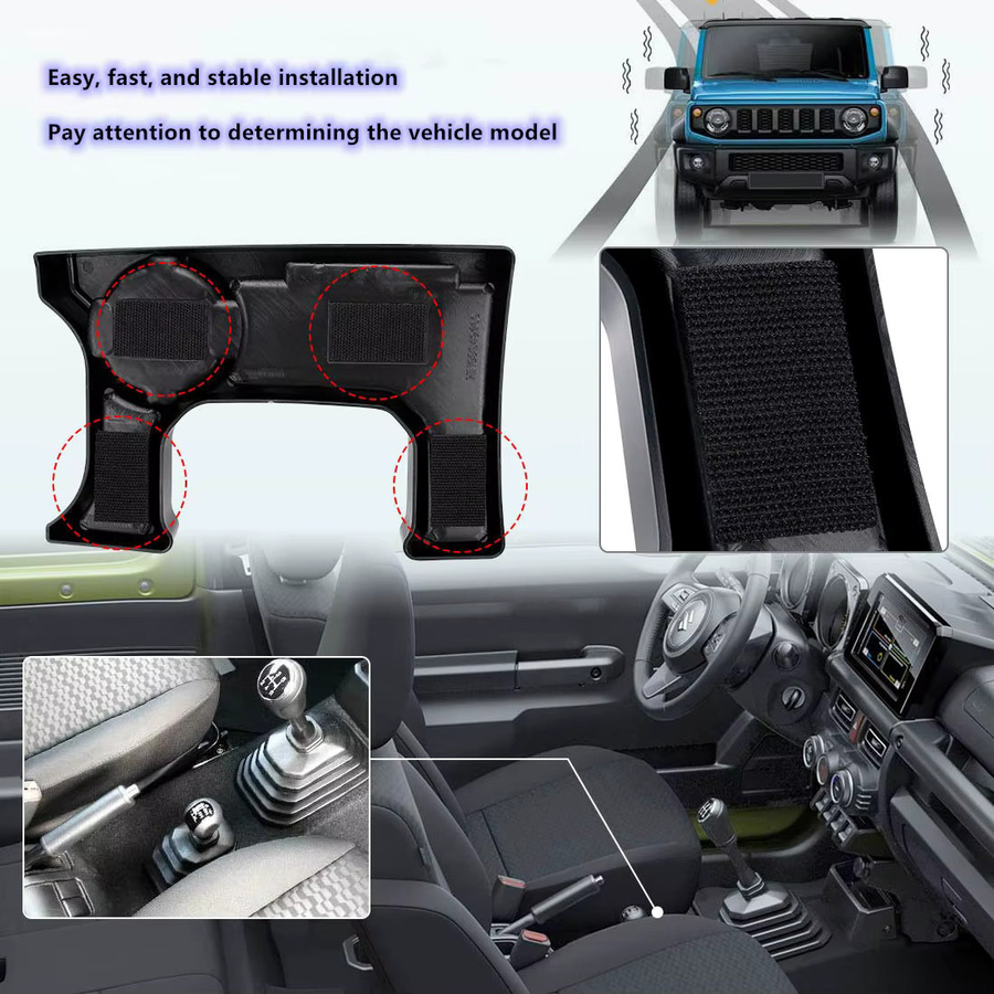 DINGNENGET Dreifarbige Mittelkonsole mit Aufbewahrungsbox für Suzuki Jimny Modelle JB64/JB74 mit Schaltgetriebe MT, Mehrfarbig - Bild 5